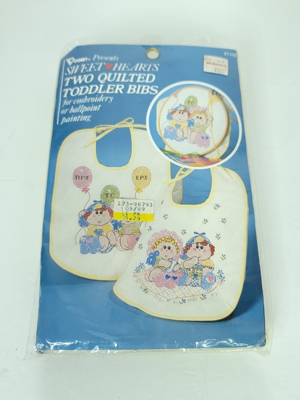 Craft Quilted Toddler Bibs Two Embroidery OR Ballpoint Painting Kit